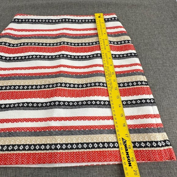 LOFT Woven Skirt‎ Striped Size 6 Shell: 100% Cotton Lined Zipper Closure Boho - Picture 4 of 12